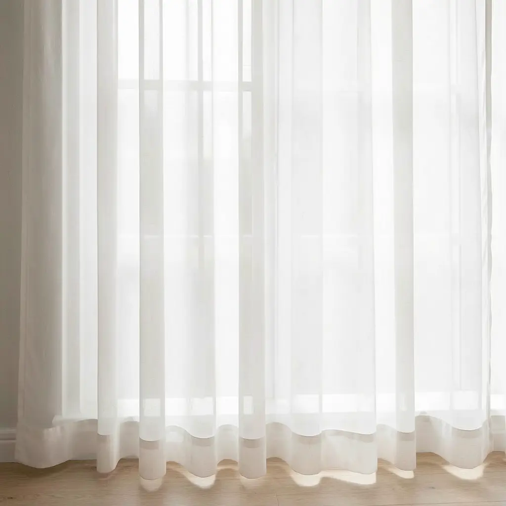 Sheer voile curtains with soft draping